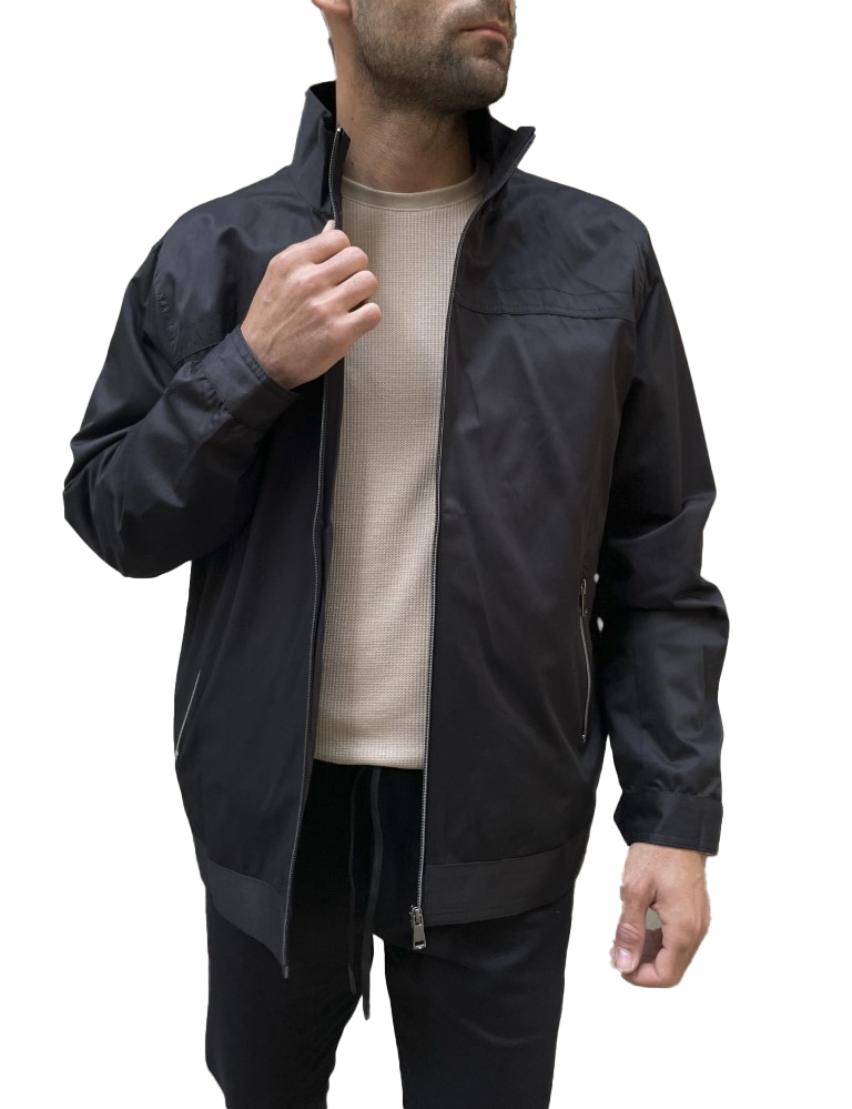 Ανδρικό μαύρο Jacket με γιακά D18052 φωτογραφία